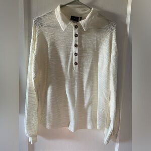 Urban Outfitters Cream Button-Up Sweater